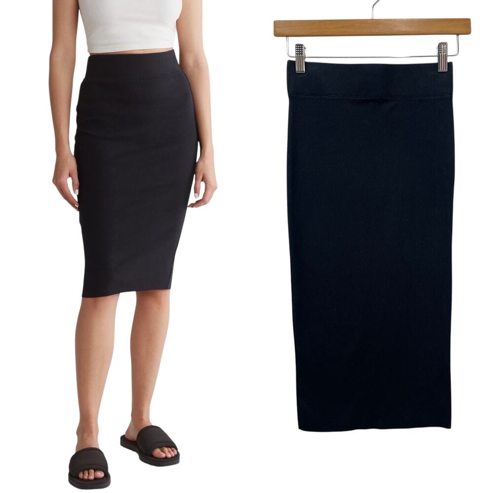 Standard James Perse Rib Midi Skirt in Black size 0